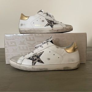 Golden Goose Superstar White Leather Spotted Star